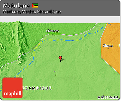 Political 3D Map of Matulane
