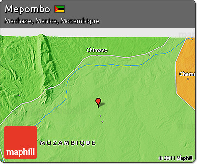 Political 3D Map of Mepombo