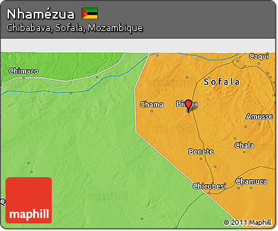 Political 3D Map of Nhamézua