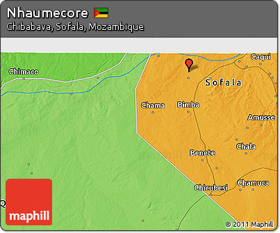 Political 3D Map of Nhaumecore