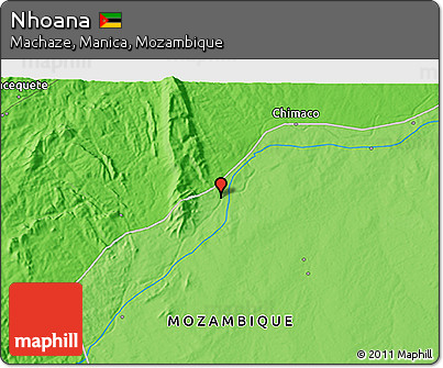 Political 3D Map of Nhoana