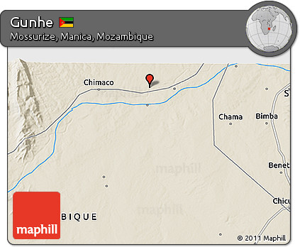 Shaded Relief 3D Map of Gunhe