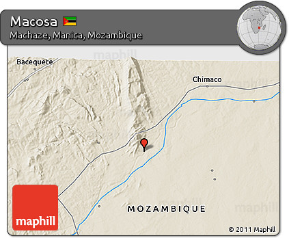 Shaded Relief 3D Map of Macosa