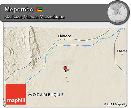 Shaded Relief 3D Map of Mepombo