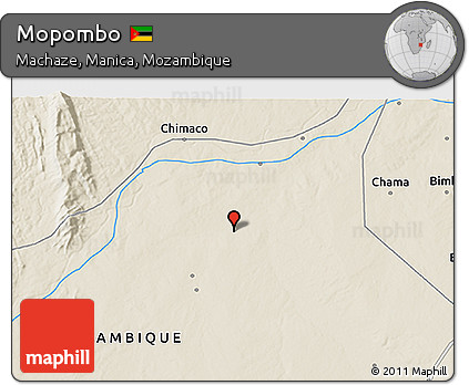 Shaded Relief 3D Map of Mopombo