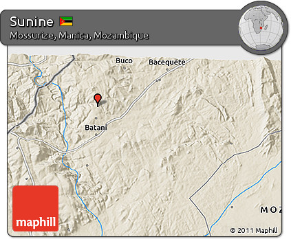Shaded Relief 3D Map of Sunine