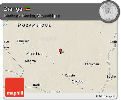 Shaded Relief 3D Map of Zianga