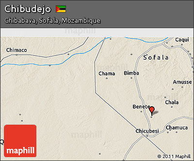 Shaded Relief 3D Map of Chibudejo