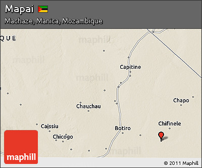Shaded Relief 3D Map of Mapai