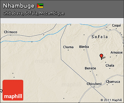 Shaded Relief 3D Map of Nhambuge