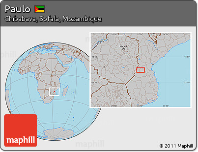 Gray Location Map of Paulo