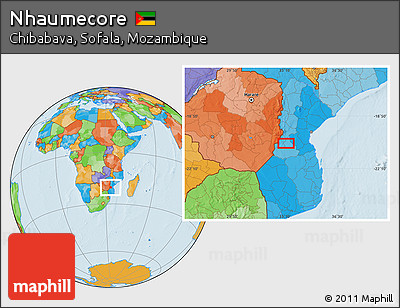 Political Location Map of Nhaumecore