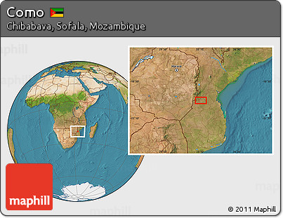 Satellite Location Map of Como