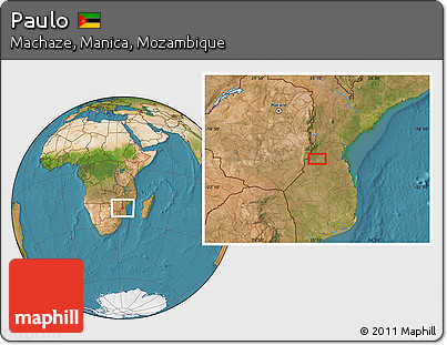 Satellite Location Map of Paulo