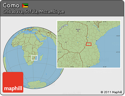 Savanna Style Location Map of Como