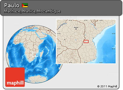 Shaded Relief Location Map of Paulo