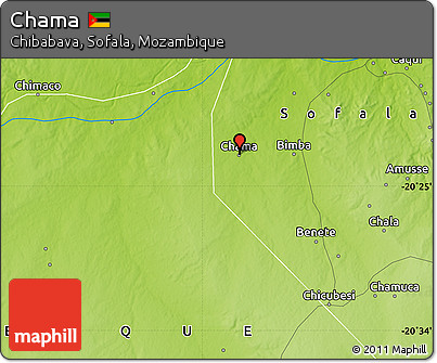Physical Map of Chama