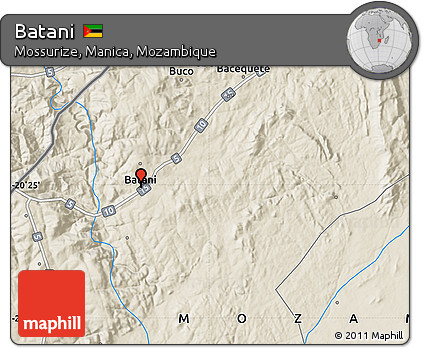 Shaded Relief Map of Batani