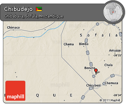 Shaded Relief Map of Chibudejo