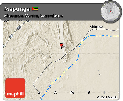 Shaded Relief Map of Mapunga