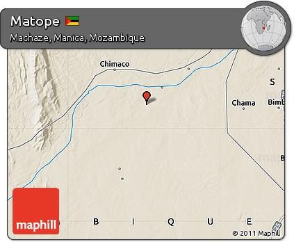 Shaded Relief Map of Matope