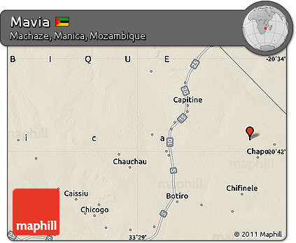 Shaded Relief Map of Mavia