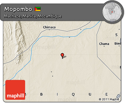 Shaded Relief Map of Mopombo