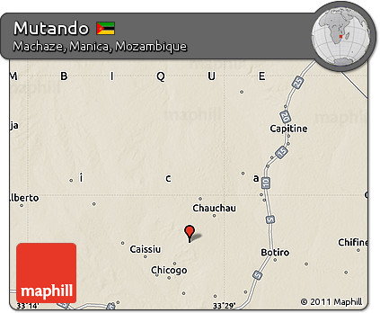 Shaded Relief Map of Mutando