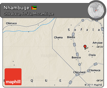 Shaded Relief Map of Nhambuge
