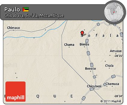 Shaded Relief Map of Paulo