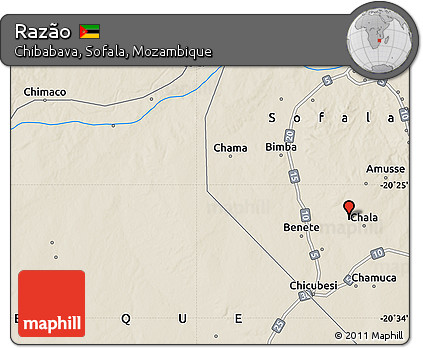 Shaded Relief Map of Razão