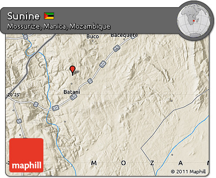 Shaded Relief Map of Sunine