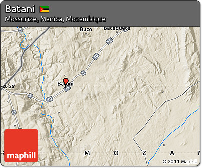 Shaded Relief Map of Batani