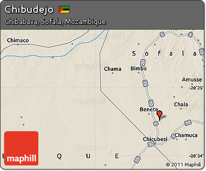 Shaded Relief Map of Chibudejo