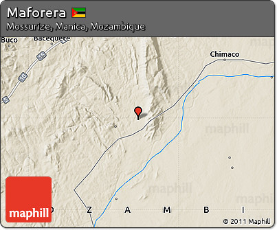 Shaded Relief Map of Maforera