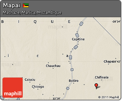 Shaded Relief Map of Mapai