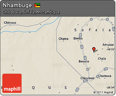 Shaded Relief Map of Nhambuge