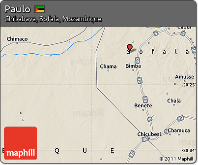Shaded Relief Map of Paulo