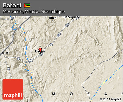 Shaded Relief Map of Batani