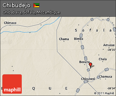 Shaded Relief Map of Chibudejo