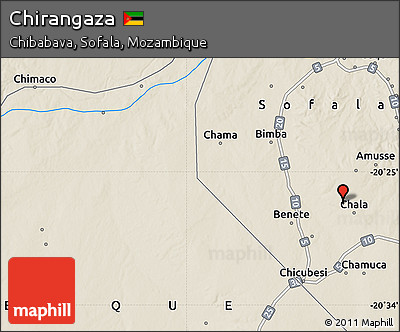 Shaded Relief Map of Chirangaza