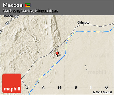 Shaded Relief Map of Macosa