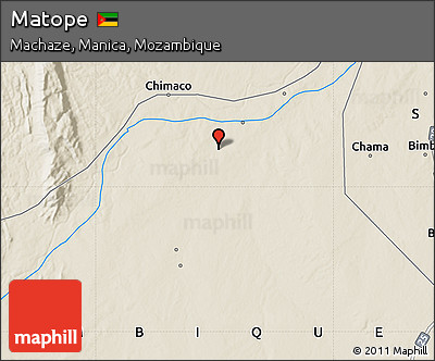 Shaded Relief Map of Matope