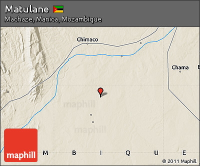 Shaded Relief Map of Matulane