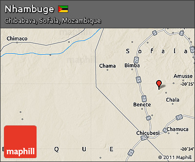 Shaded Relief Map of Nhambuge