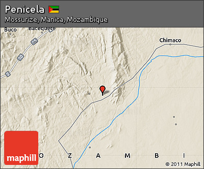 Shaded Relief Map of Penicela