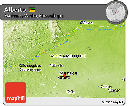 Physical Panoramic Map of Alberto