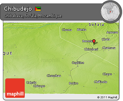 Physical Panoramic Map of Chibudejo