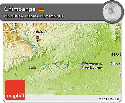 Physical Panoramic Map of Chimbange