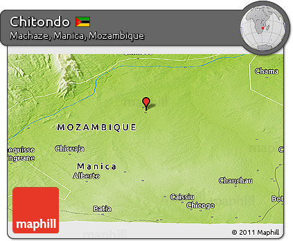Physical Panoramic Map of Chitondo